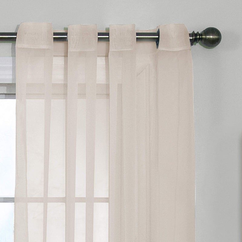 CurtainFresh Odor Neutralizing Sheer Voile Grommet Window Curtain for Bedroom or Living Room (1 Panel), 59 in x 120 in, Ivory - Image 2